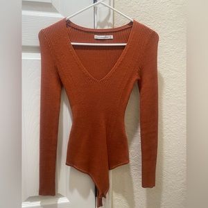 Abercrombie and Fitch XS Long sleeved Bodysuit in Burnt Orange
